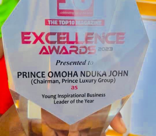 Photo of Prince Omoha Wins Young Inspirational Business Leader Of The Year 2023